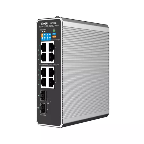 Ruijie Networks RG-NIS2100 Managed L2 Gigabit Ethernet (10/100/1000) Power over Ethernet (PoE) Black Stainless steel
