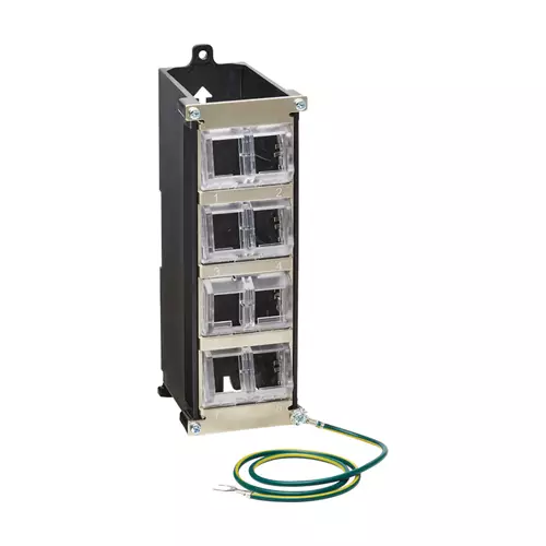 Tripp Lite N063-008-ENC 8-Port Metal DIN-Rail Mounting Keystone Patch Panel with Grounding Black/Silver TAA