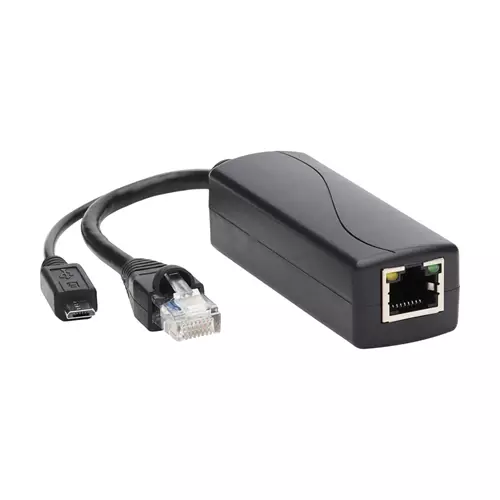 Tripp Lite NPOE-SPL-G-5VMU PoE to USB Micro-B and RJ45 Active Splitter - 802.af 48V to 5V 1A Up to 328.08 ft. (100 m)