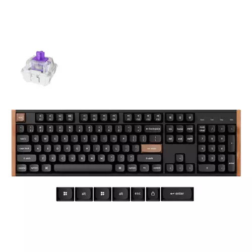 Keychron K10 HE keyboard Gaming USB + RF Wireless + Bluetooth QWERTY UK English Black Wood