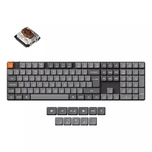 Keychron K5 Max keyboard Universal USB + RF Wireless + Bluetooth QWERTY UK English Black Grey
