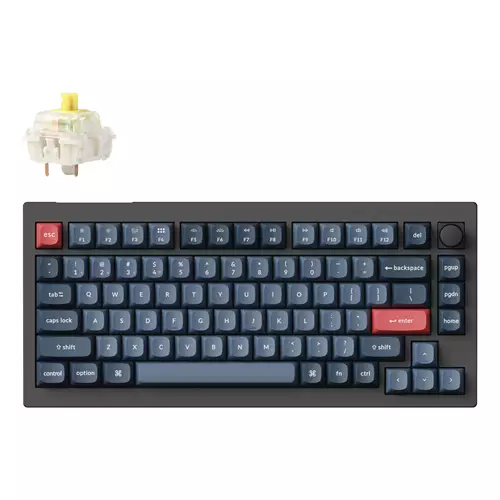 Keychron V1 Max keyboard Universal USB + RF Wireless + Bluetooth QWERTY UK English Black Grey