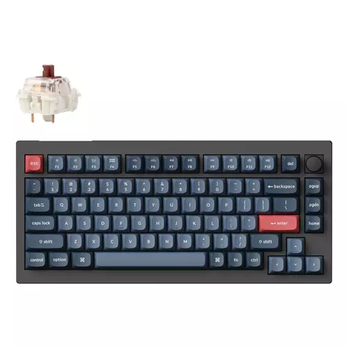 Keychron V1 Max keyboard Universal USB + RF Wireless + Bluetooth QWERTY UK English Black Grey