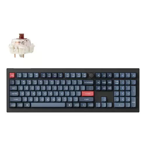Keychron V6 Max keyboard Universal USB + RF Wireless + Bluetooth QWERTY UK English Black Grey