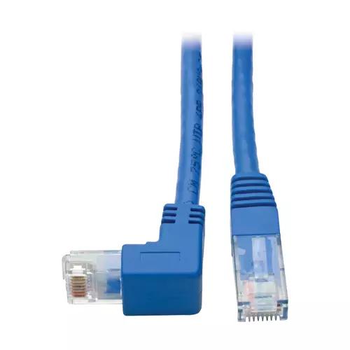 Tripp Lite N204-001-BL-DN Down-Angle Cat6 Gigabit Molded UTP Ethernet Cable (RJ45 Right-Angle Down M to RJ45 M) Blue 1 ft. (0.31 m)