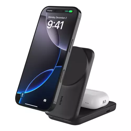 Belkin WIZ038MYBK mobile device charger Headphones Smartphone Black USB Wireless charging Fast charging Indoor