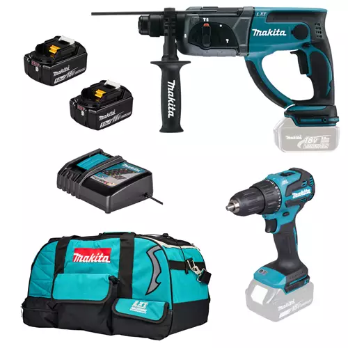 Makita 18V LXT COMBI & SDS+ DRILL 2 X 5AH