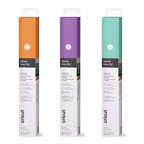 Cricut Smart Iron-On Matless Heat Transfer Vinyl (13 in x 36 in) Bright Orange Lavender Mint