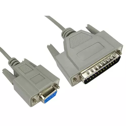 Cables Direct 10m D9 - D25 serial cable Grey