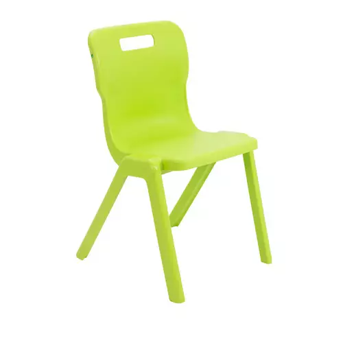 Titan Furniture One Piece Chair Hard seat Hard backrest Lime Green Polypropylene