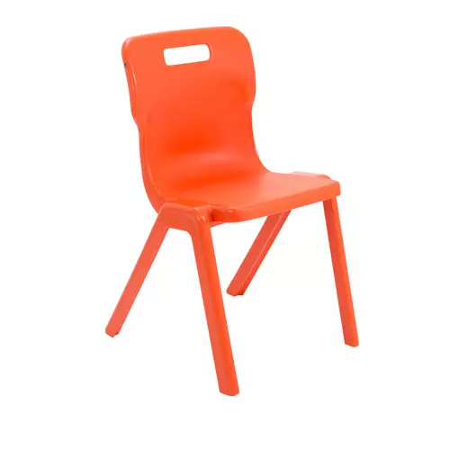 Titan Furniture One Piece Chair Hard seat Hard backrest Orange Polypropylene