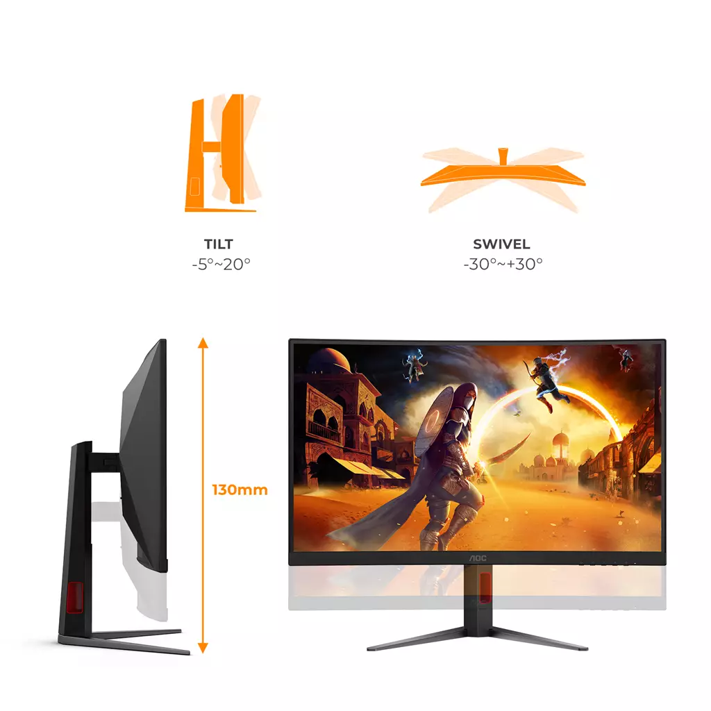 AOC CQ27G4Z2 27" Curved QHD Gaming Monitor - Image 4