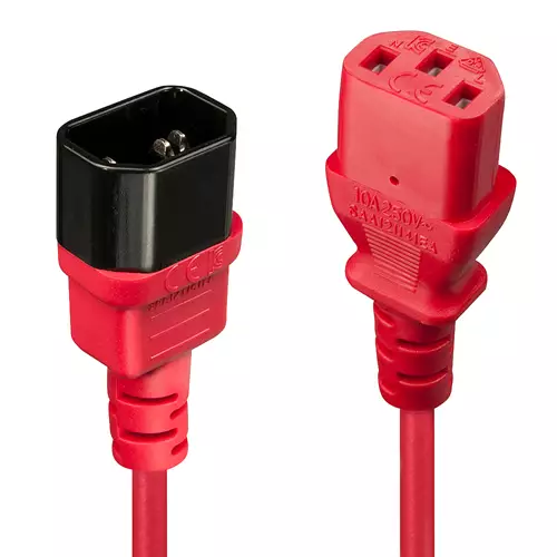 Lindy 0.5m IEC Extension Cable Red