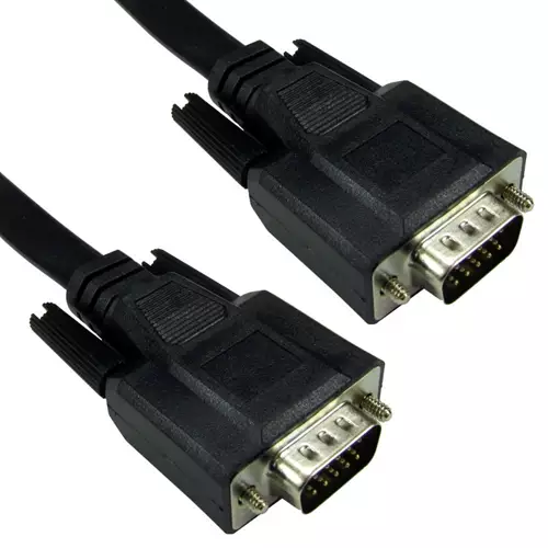 Cables Direct CDEXFLAT-01K VGA cable 1 m VGA (D-Sub) Black