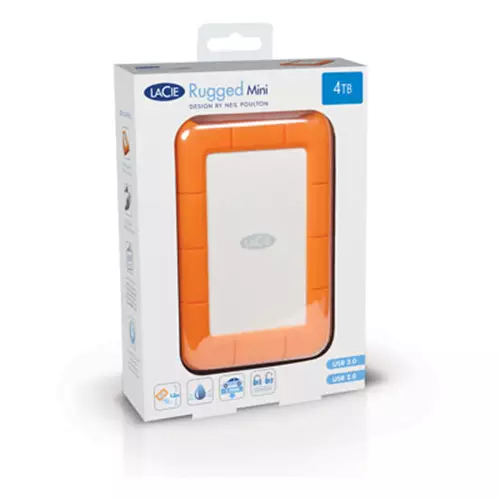 LaCie Rugged Mini external hard drive 2 TB 5400 RPM Micro-USB B 3.2 Gen 1 (3.1 Gen 1) Orange Silver