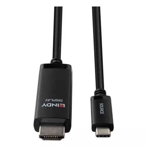 Lindy 43435 video cable adapter 3 m USB Type-C HDMI Black