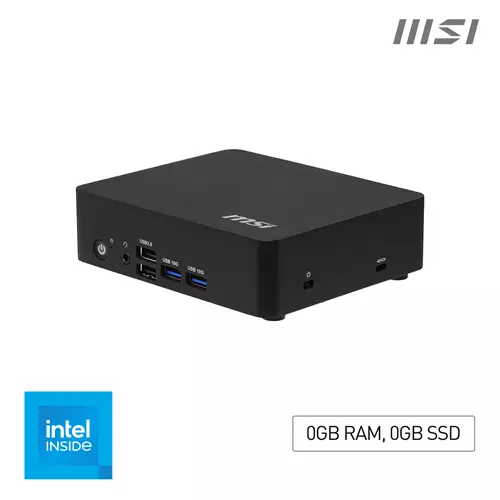 MSI Cubi NUC TWG N250 BB (Intel N250 NO RAM NO SSD NO OS) - Barebone NUC USFF Mini Computer Intel Graphics/DDR5/Type-C/Dual HDMI/Dual LAN/WiFi 6E/BT 5.3/VESA