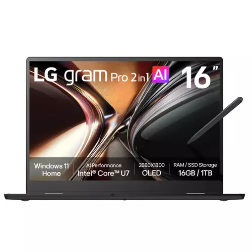 LG Gram Pro 2in1 16" Windows 11 Home Black (U7 255H/1TB SSD/16GB/Intel Arc/WQXGA+/Touch)