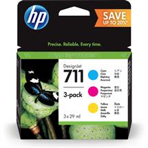 HP 711 3pack 29ml Cyan/Magenta/Yellow DesignJet Ink Cartridges.