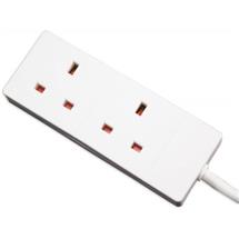 Fastflex Power Cables | 5m White 2 way White Power Extension Socket 13amp plug