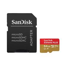 Sandisk Memory Cards | Extreme Plus MicroSDCard+Adapter 64GB | In Stock | Quzo UK