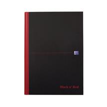 Black n Red A4 Casebound Hard Cover Notebook Ruled 384 Pages Black/Red
