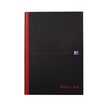 Black n Red A4 Casebound Hard Cover Notebook Smart Ruled 96 Pages