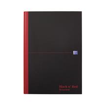 Black n Red A4 Casebound Hard Cover Notebook Recycled Ruled 192 Pages
