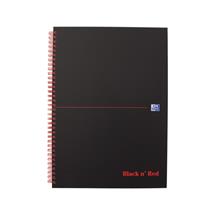 Black n Red A4 Wirebound Hard Cover Notebook Ruled 140 Pages Matt