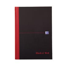 Notebooks | Black n Red A5 Casebound Hard Cover Notebook Ruled 192 Pages Black/Red