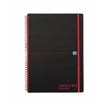 Black n Red A4 Wirebound Polypropylene Cover Notebook Recycled Ruled