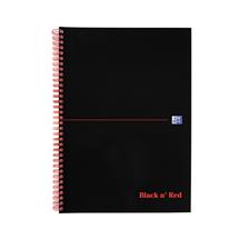 Black n Red A4 Wirebound Soft Cover Notebook Ruled 100 Pages Black/Red