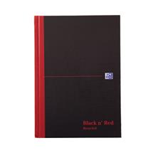Black n Red A5 Casebound Hard Cover Notebook Recycled Ruled 192 Pages