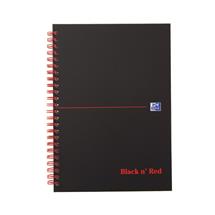 Black n Red A5 Wirebound Hard Cover Notebook Ruled 140 Pages Matt