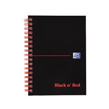 Black n Red A6 Wirebound Hard Cover Notebook Ruled 140 Pages Black/Red