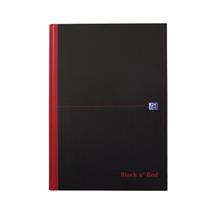 Notebooks | Black n Red A4 Casebound Hard Cover Notebook Plain 160 Pages Black/Red