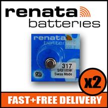 Bundle of 2 x Renata 317 Watch Battery 1.55v SR516SW + Quzo Belgian