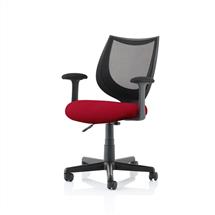 Office Chairs | Camden Black Mesh Chair in Ginseng Chilli KCUP1518