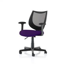Influx Office Chairs | Camden Black Mesh Chair in Tansy Purple KCUP1521 | In Stock