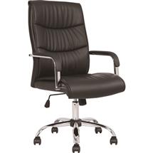 Carter | Carter Black Luxury Faux Leather Chair With Arms EX000148