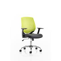 Dura Office Chairs | Dura Medium Back Task Operator Office Chair With Arms Green Back/Black
