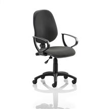Eclipse I Office Chairs | Eclipse Plus I Black Chair With Loop Arms KC0014 | In Stock