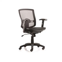 Palma Chair Black Mesh Back Black With Arms OP000104