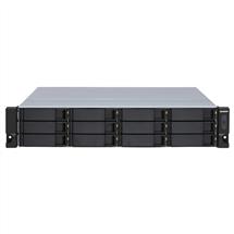 Qnap Network Attached Storage | QNAP TLR1200SRP storage drive enclosure HDD/SSD enclosure Black, Grey