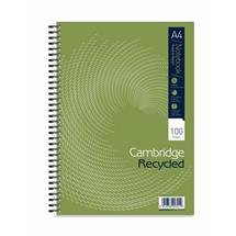 Cambridge Notebook A4 Recycled Card Cover Wirebound Ruled Margin 100
