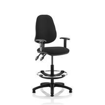 Eclipse Plus II Chair Black Adjustable Arms Hi Rise Kit KC0258