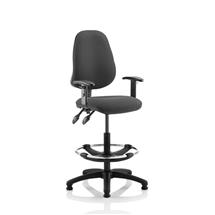 Office Chairs | Eclipse Plus II Chair Charcoal Adjustable Arms Hi Rise Kit KC0260