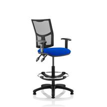 Eclipse Plus II Mesh Chair Blue Adjustable Arms Hi Rise Kit KC0270