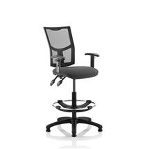 Eclipse Plus II Mesh Chair Charcoal Adjustable Arms Hi Rise Kit KC0271