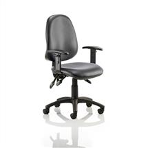 Eclipse Plus III Vinyl Chair Black Adjustable Arms KC0046